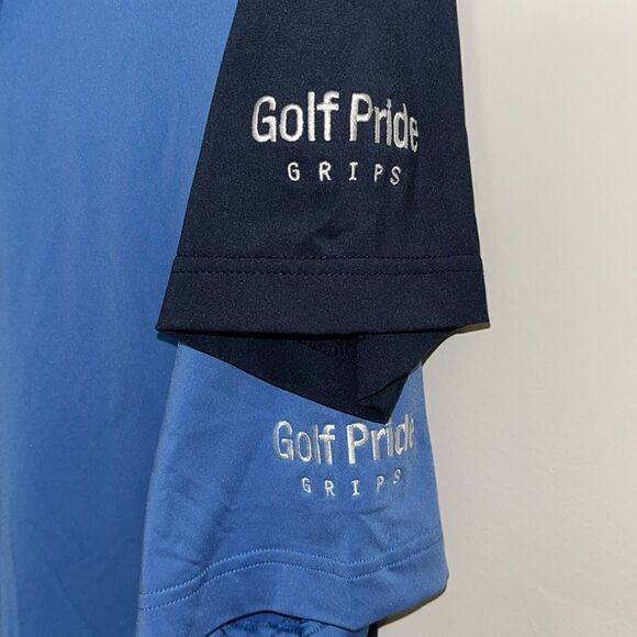 Two (2) Peter Millar Summer Comfort Blue Golf Polo Shirt M Golf Pride Grips - Picture 2 of 5